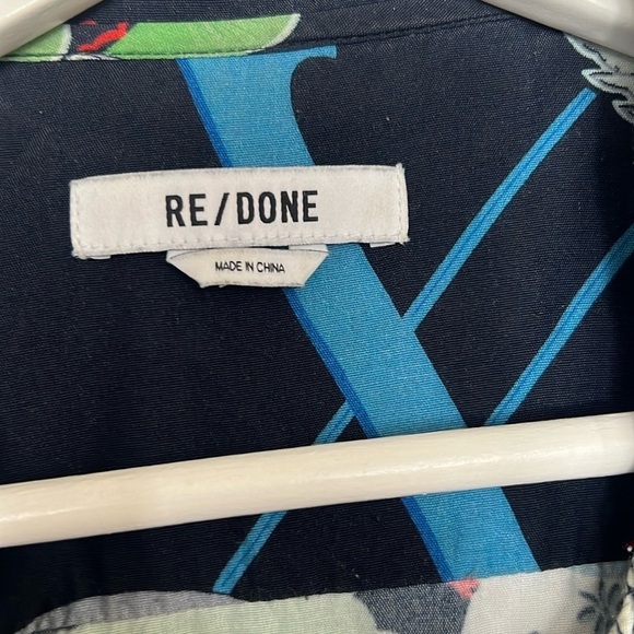 RE/DONE 50s Hawaiian Shirt Japanese Tsuru - Picture 4 of 6
